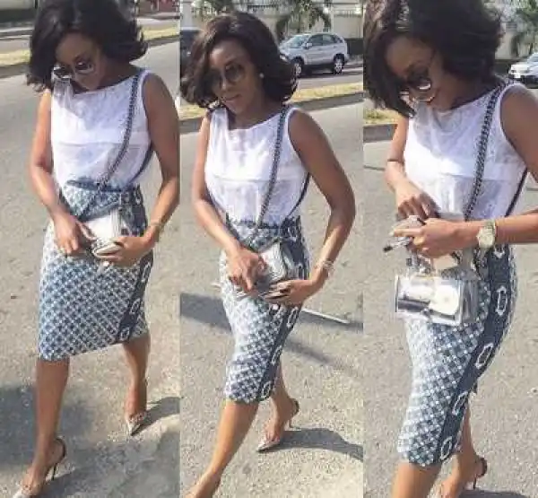 Genevieve Nnaji Looks Dashing In Her Sunday Outfit (Photo)